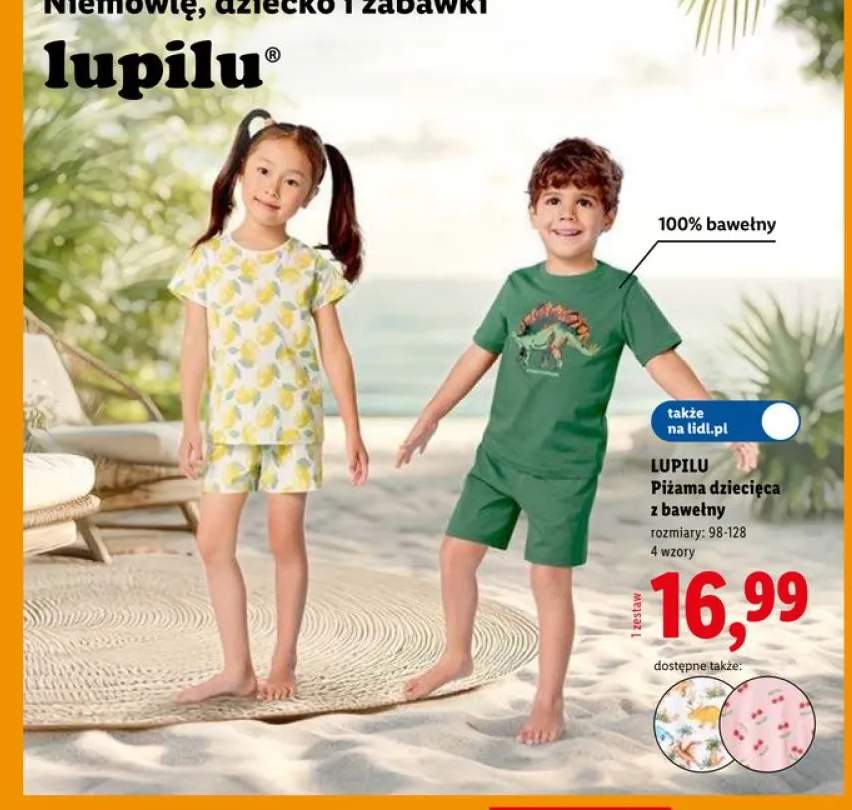 Piżama dziecięca z bawełną Lupilu
