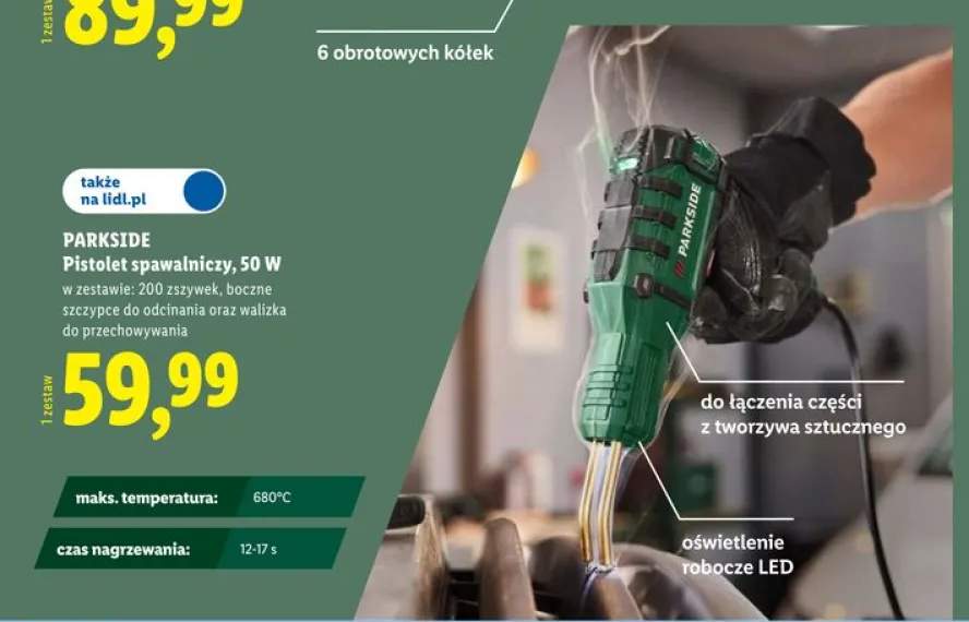 Pistolet spawalniczy 50W PARKSIDE