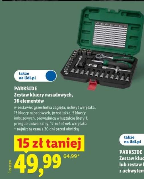 Zestaw kluczy nasadowych PARKSIDE 36 elementów