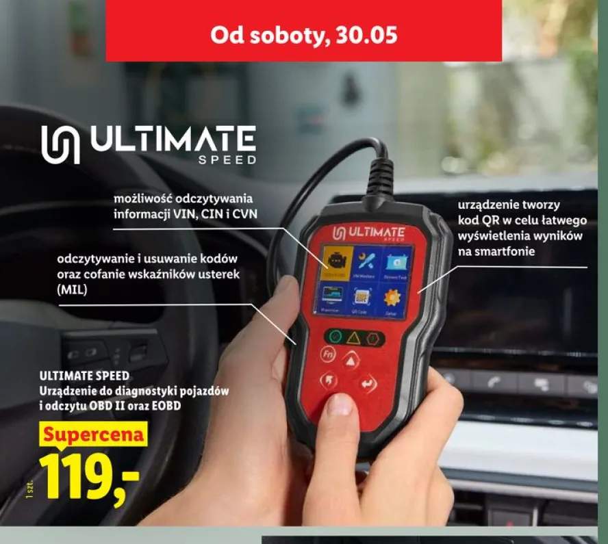 Urządzenie do diagnostyki pojazdów i odczytu OBD II oraz EOBD ULTIMATE SPEED