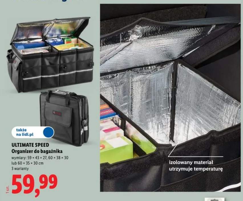 Organizer do bagażnika ULTIMATE SPEED wymiary: 59x43x27cm