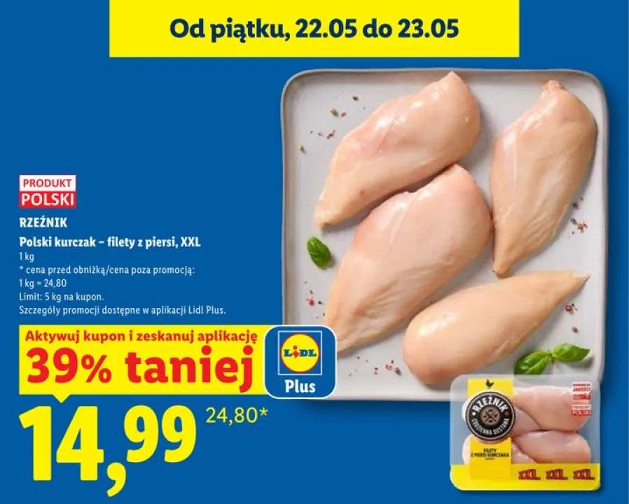 Polski kurczak filety z piersi XXL Rzeźnik