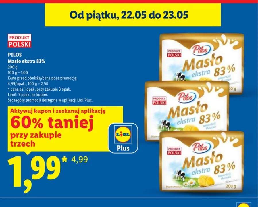 Masło ekstra 83% Pilos