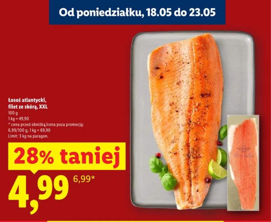 Łosoś atlantycki filet ze skórą XXL