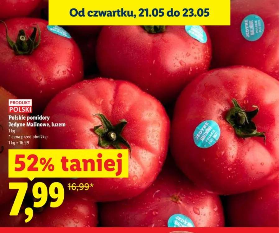 Pomidory Jedyne Malinowe polskie luzem