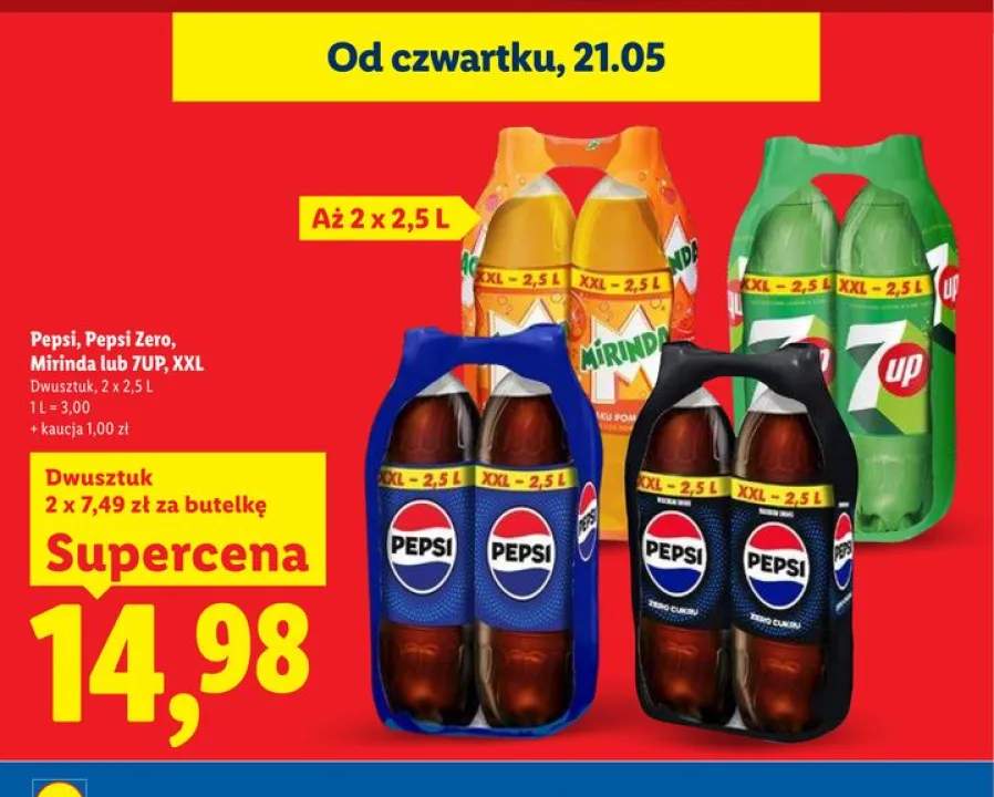 Napój gazowany Pepsi Zero Cukru XXL 2-pak 2,5l