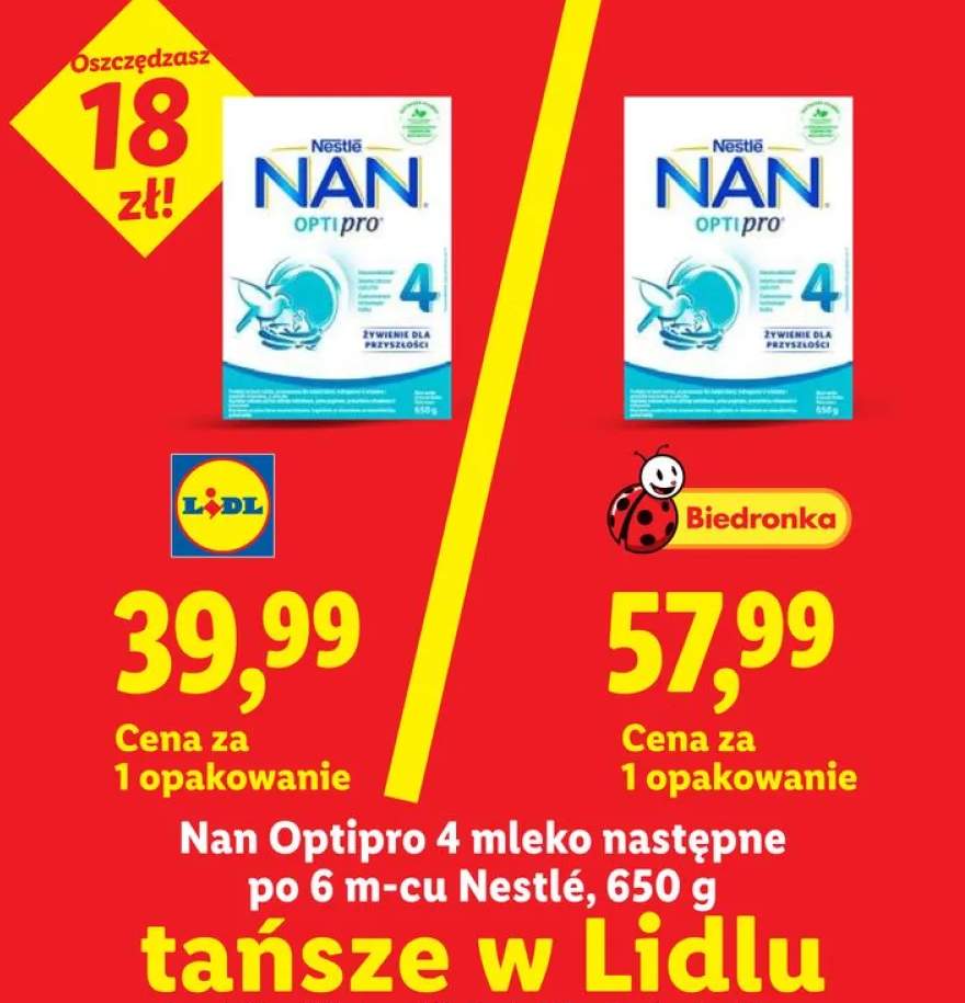 Mleko następne Nan Optipro 4 po 6m-cu Nestlé