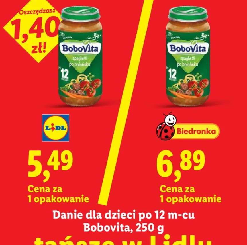 Danie dla dzieci po 12m-cu BoboVita spaghetti po bolońsku