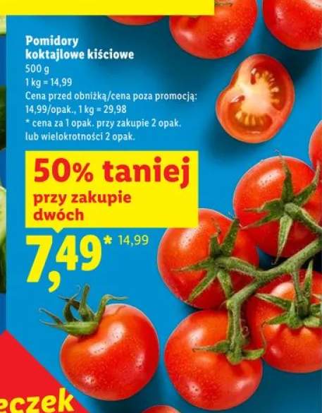 Pomidory koktajlowe kiściowe