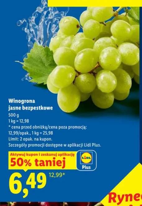 Winogrona jasne bezpestkowe