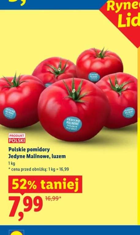 Pomidory Jedyne Malinowe polskie luzem