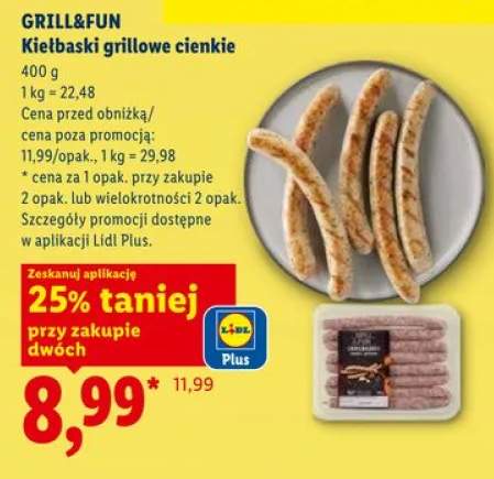 Kiełbaski grillowe cienkie GRILL&FUN