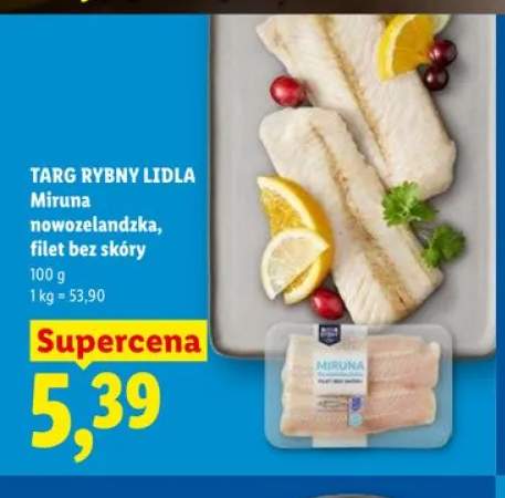 Miruna nowozelandzka filet bez skóry Targ Rybny Lidla