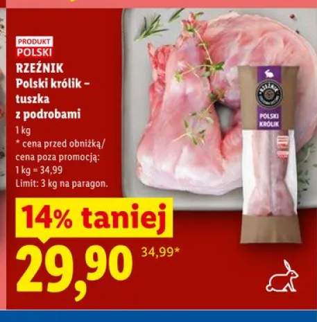 Polski królik tuszka z podrobami Rzeźnik