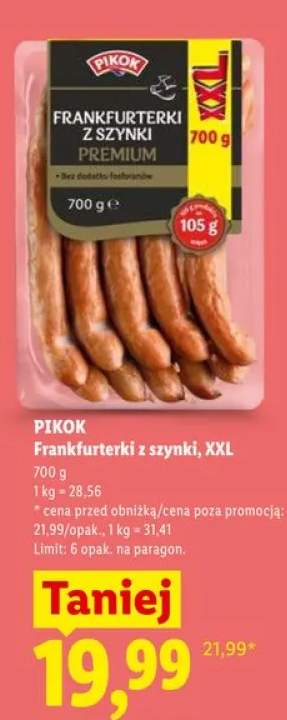 Frankfurterki z szynki XXL PIKOK
