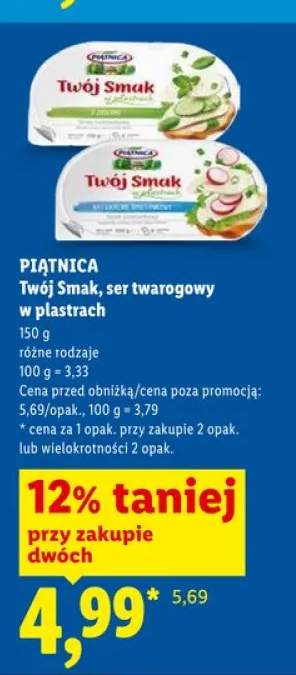 Ser twarogowy w plastrach Piątnica Twój Smak