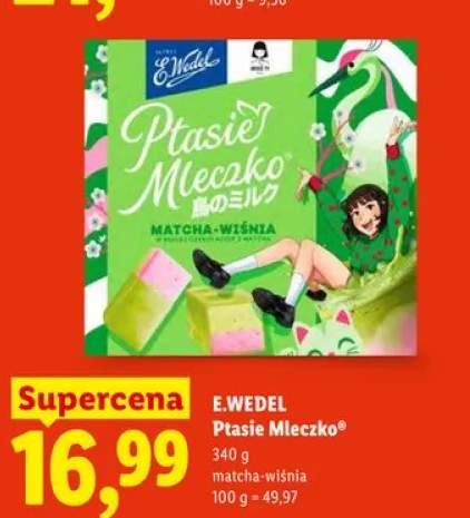 Ptasie Mleczko E.WEDEL matcha-wiśnia