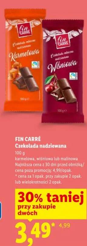 Czekolada nadziewana malinowa FIN CARRÉ