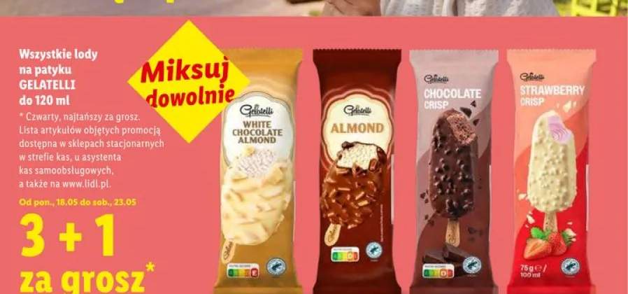 Lody na patyku GELATELLI White Chocolate Almond