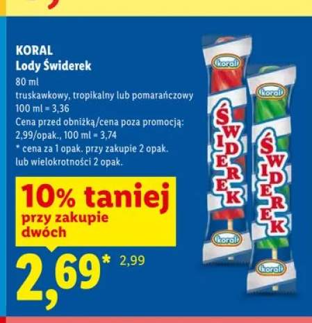 Lody Świderek pomarańczowy Koral