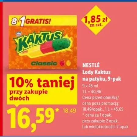 Lody Kaktus na patyku Nestlé 9-pak 45ml