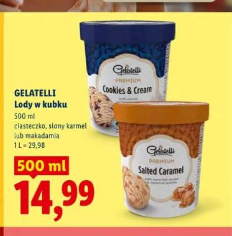 Lody w kubku GELATELLI słony karmel