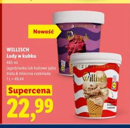 Lody w kubku WILLISCH kultowe jajko biała & mleczna czekolada