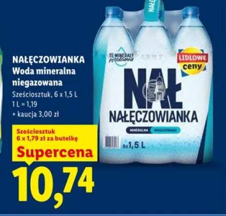 Woda mineralna niegazowana NAŁĘCZOWIANKA 6-pak 1,5l