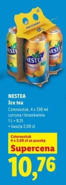 Ice tea Nestea cytryna i brzoskwinia 4-pak 330ml