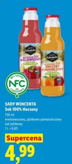 Sok 100% tłoczony Sady Wincenta