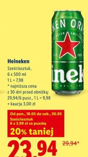 Piwo Heineken 6-pak 500ml