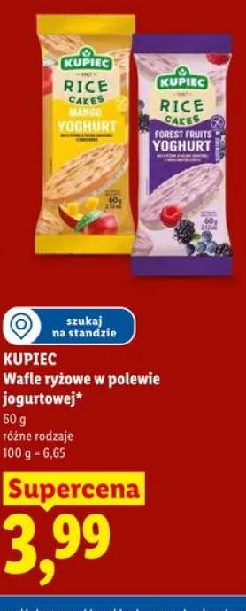 Wafle ryżowe w polewie jogurtowej Kupiec owoce leśne