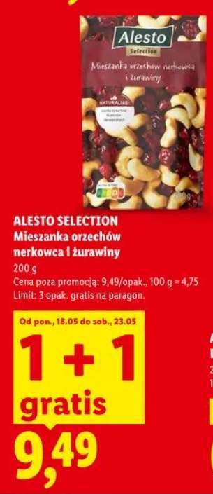 Mieszanka orzechów nerkowca i żurawiny Alesto Selection