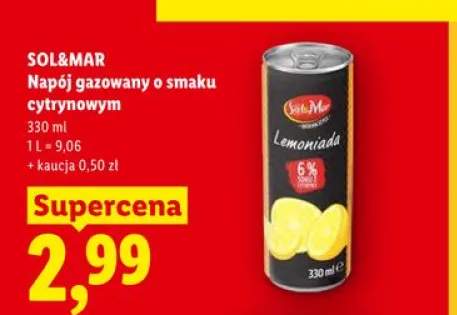 Napój gazowany o smaku cytrynowym SOL&MAR