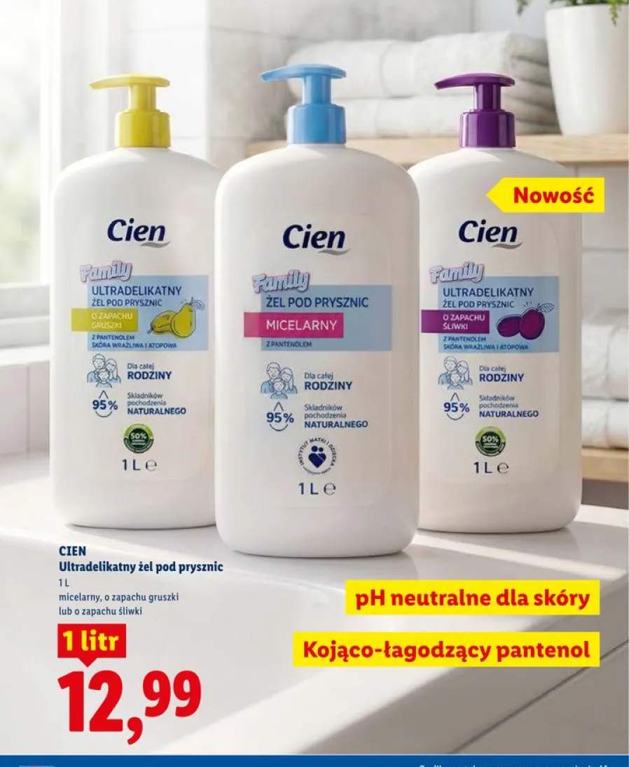 Ultradelikatny żel pod prysznic Cien o zapachu śliwki