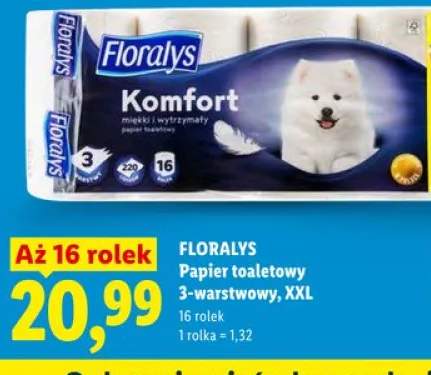 Papier toaletowy 3-warstwowy Floralys Komfort XXL