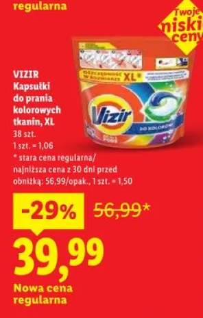 Kapsułki do prania kolorowych tkanin Vizir XL
