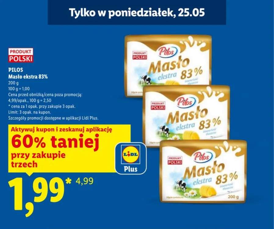 Masło ekstra 83% Pilos