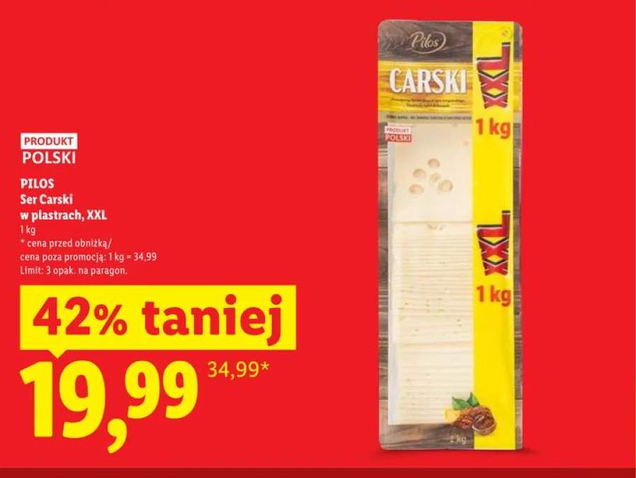 Ser Carski w plastrach Pilos XXL