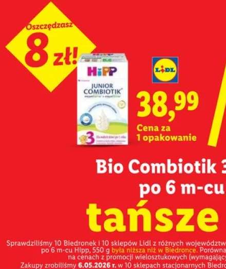 Mleko następne po 6m-cu Bio Combiotik 3 Hipp