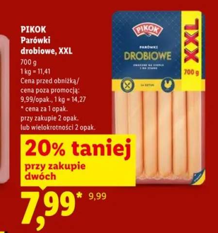 Parówki drobiowe PIKOK XXL
