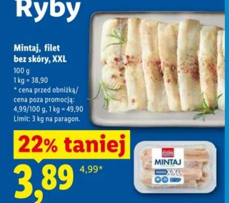 Mintaj filet bez skóry XXL
