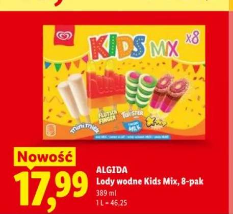 Lody wodne Kids Mix ALGIDA 8-pak