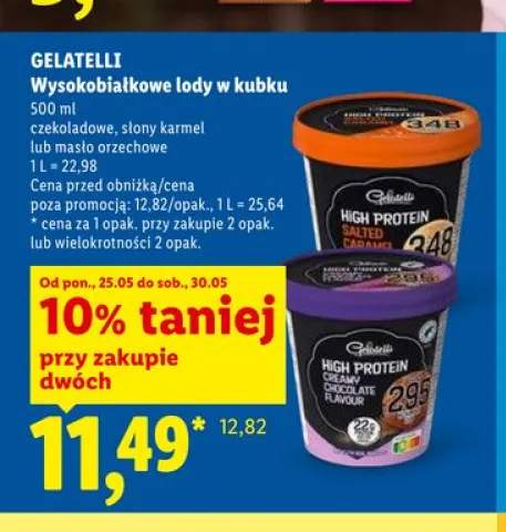 Wysokobiałkowe lody w kubku Gelatelli słony karmel