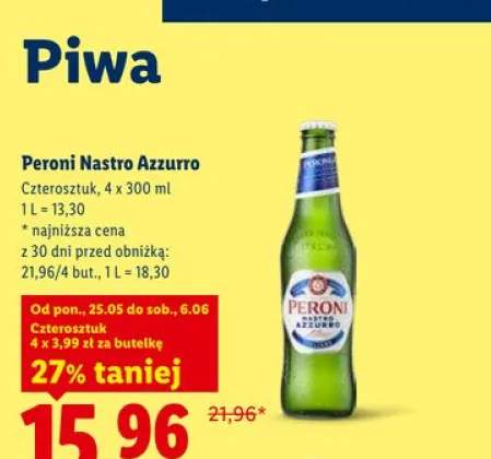 Piwo Peroni Nastro Azzurro 4-pak 300ml