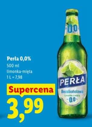 Piwo bezalkoholowe Perła 0,0% limonka-mięta