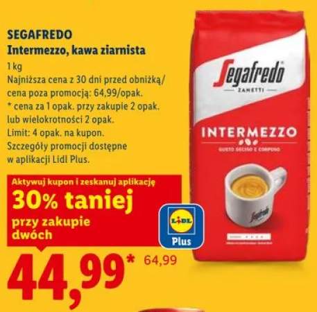 Kawa ziarnista SEGAFREDO Intermezzo