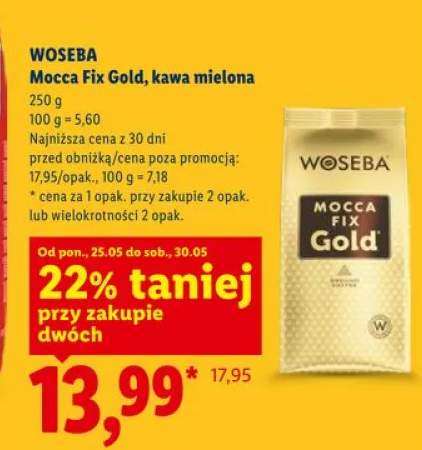 Kawa mielona WOSEBA Mocca Fix Gold