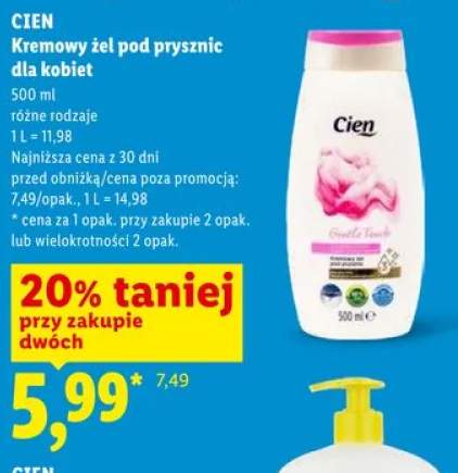Kremowy żel pod prysznic dla kobiet Cien