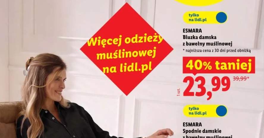 Bluzka damska z bawełny muślinowej ESMARA